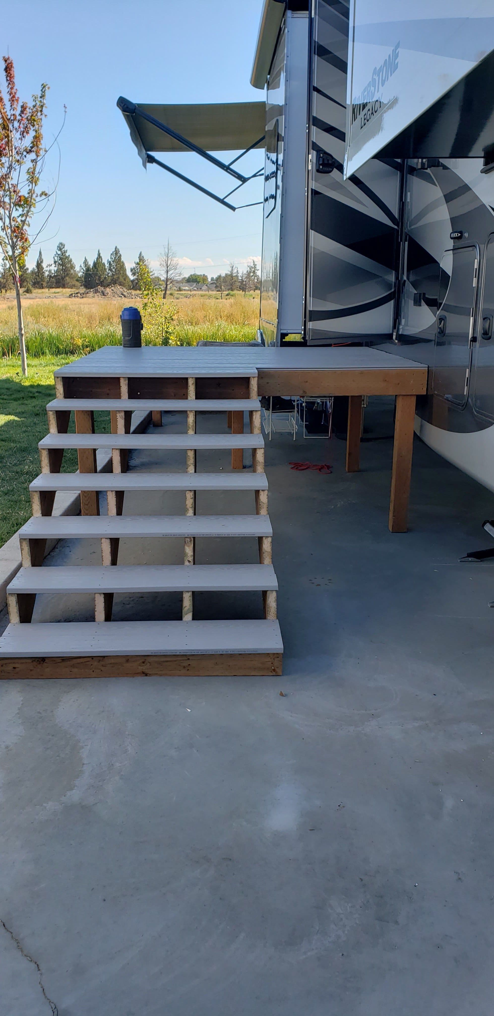 Project Custom Front Porch Deck and Handrail for a Fifth Wheel Trailer image