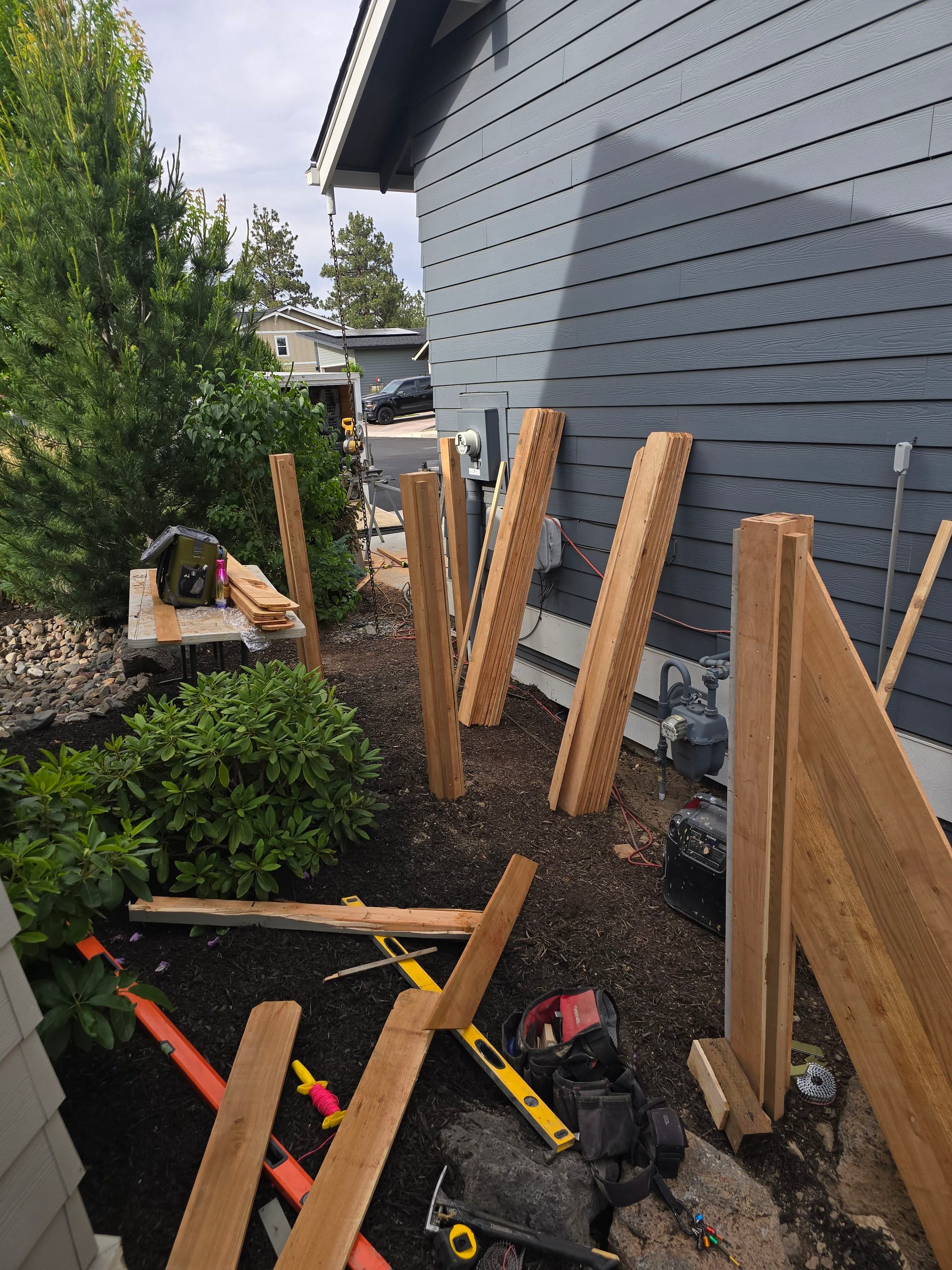 Gallery photos for Custom 5-Foot Cedar Fence Built Up a Rocky Hillside: Image #2