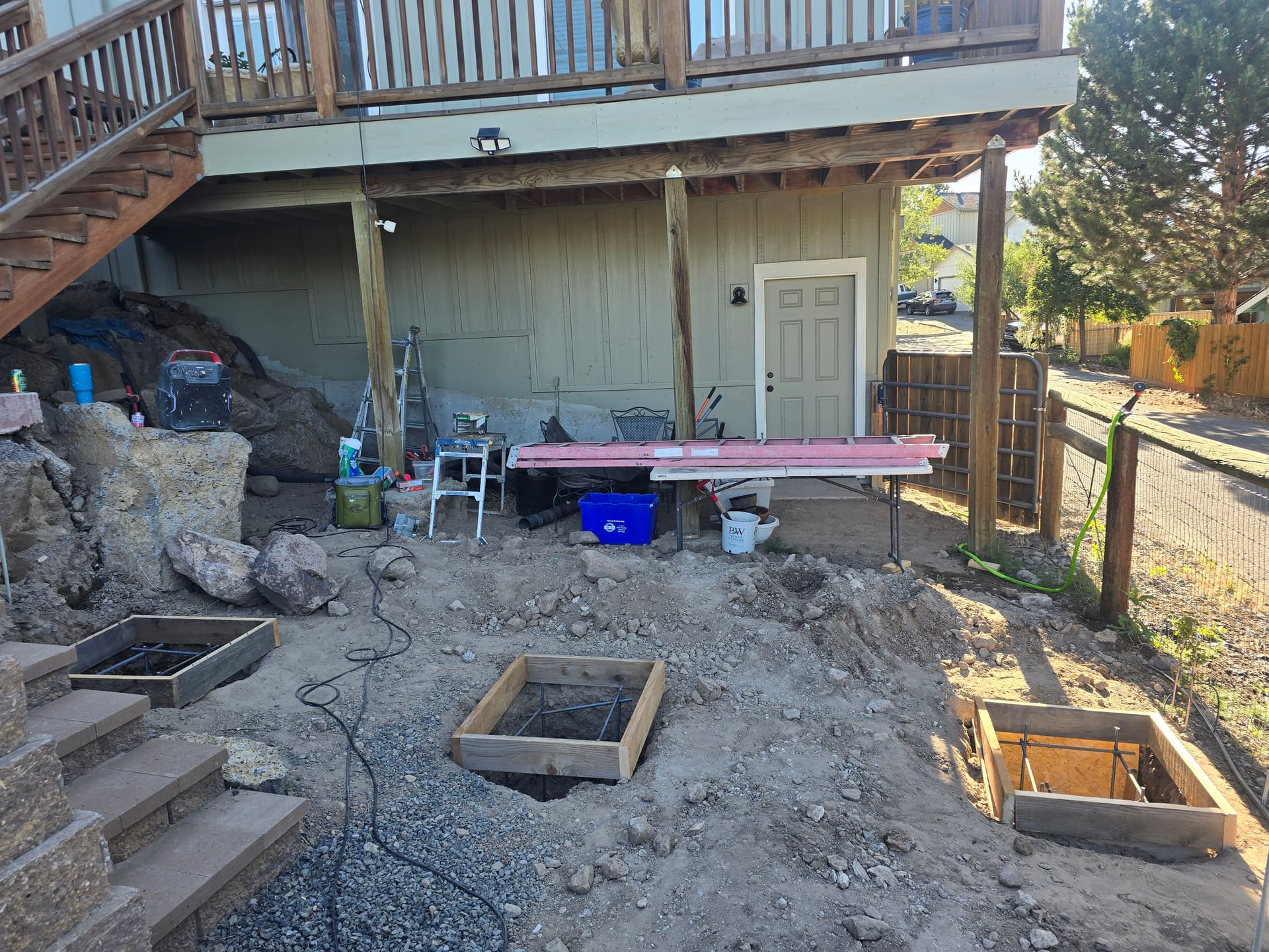 Reinforced Pad Footings Laid for a Deck Extension image